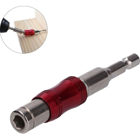 Tige d'extension hexagonale à verrouillage rapide pour perceuses et tournevis électriques, tige d'extension à changement rapide d'embout, tige d'extension universelle, rouge et argent. (1/5)
