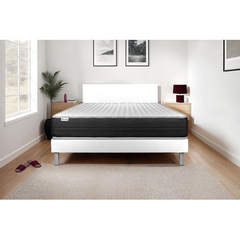 Ensemble matelas sommier VITALMEMO ONE 160 x 200 - Couleur: Blanc