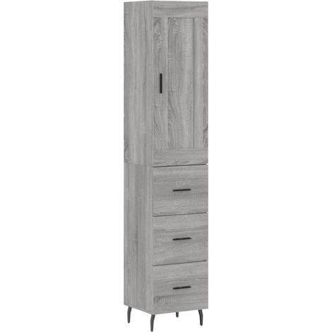 Buffet,Bahut,Meuble de Rangement haut Sonoma gris 34,5x34x180 cm Bois d'ingénierie CFW28267 (1/5)
