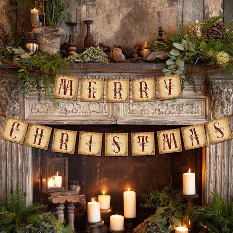 Bannière De Noël - Lettres En Papier - Décoration Pour Intérieur Et Cheminée - 10 M - 1 Pièce (1/5)