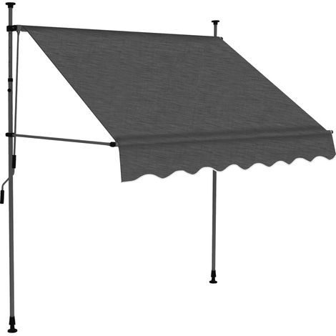 INLIFE Auvent manuel rétractable avec LED 200 cm Anthracite (1/5)