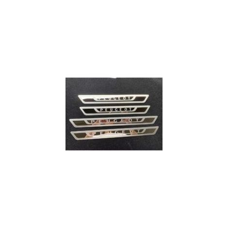 Bardusch – Lot de 4 protections de seuil de porte en acier inoxydable pour Peugeot 308 408 508 3008 2008 307 – Finition mate – Installation facile avec ruban adhésif 3M