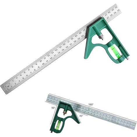 Regla ajustable multifuncional, escuadra combinada de acero inoxidable, juego de escuadras combinadas, permite marcar con precisión, medir ángulos y trazar líneas rectas.