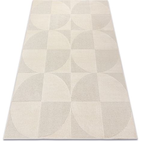 Tappeto DUNE 2900 crema – geometrico, cerchi, struttura beige 80x150 cm
