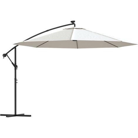 Maison Exclusive - Ombrellone a Sbalzo con LED e Palo in Metallo 350 cm Sabbia
