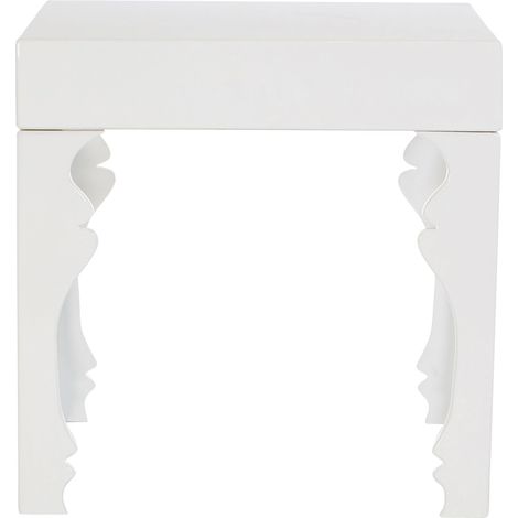 Interiors by Premier High Gloss White Sie Table, White Wood Side Table, Wooden Bedside Table, Contemporary Natural Wood Side Table (1/3)