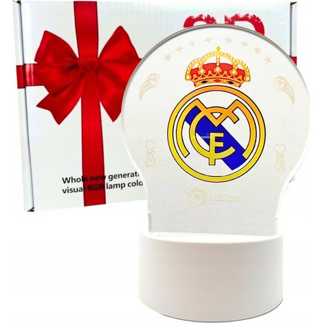 Real Madrid 3D LED-Nachtlicht-Schreibtischlampe – das perfekte Weihnachtsgeschenk für Kinder