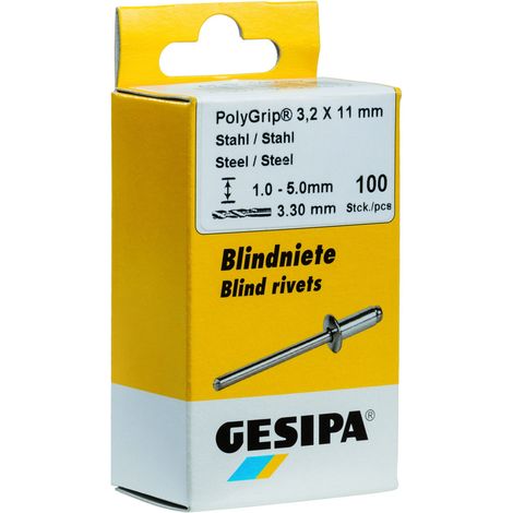 Gesipa 1464830 Blindniete (Ø x L) 3.2 mm x 11 mm Edelstahl Edelstahl 75 St. (1/4)