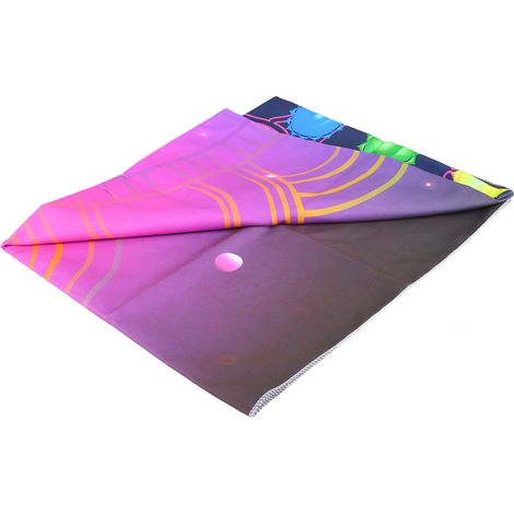 Tapisserie réactive aux UV, tapisserie décorative colorée à motifs mystiques pour la méditation à la lumière noire, avec accessoires, tissu brossé, GTYJ(39), 200x150 cm / 78,7x59,1 po. (1/5)