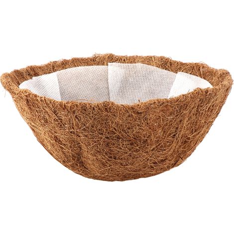 Doublures en fibre de coco non tissée pour paniers suspendus de plantes, idéales pour la décoration intérieure. (1/2)