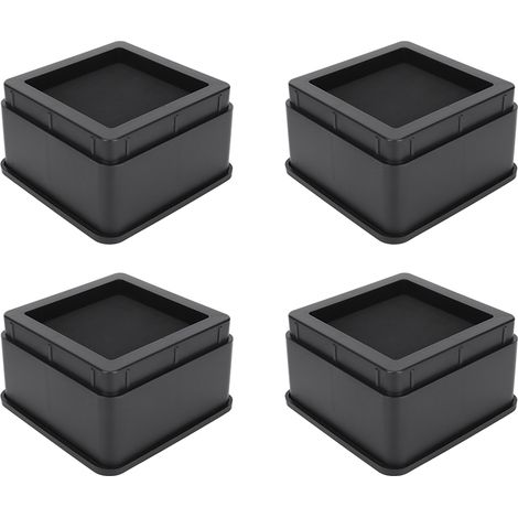 4 Pièces Coussin de Hauteur pour Canapé Noir Mat en Plastique PP Accessoire Meuble 2 Pouces (1/5)