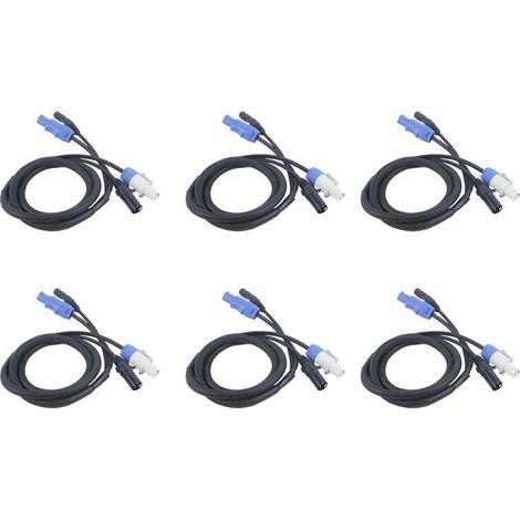 6X cavo DMX Powercon combinazione presa Powercon e linea segnale DMX XLR per transito segnale connessione alimentazione luminosa (A)