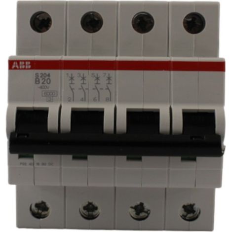Interruttore magnetotermico 4poli 4moduli 20A ABB (1/2)