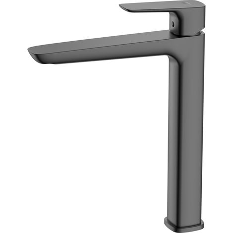 Avapax Robinet de lavabo sur pied - Gris anthracite mat - Forme géométrique - À poser (1/2)