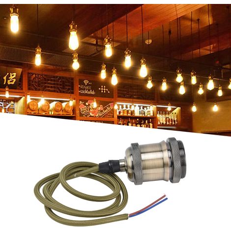 Douille E27 avec Fil, Lampe Suspendue Vintage pour Chambre, 100‑240V
