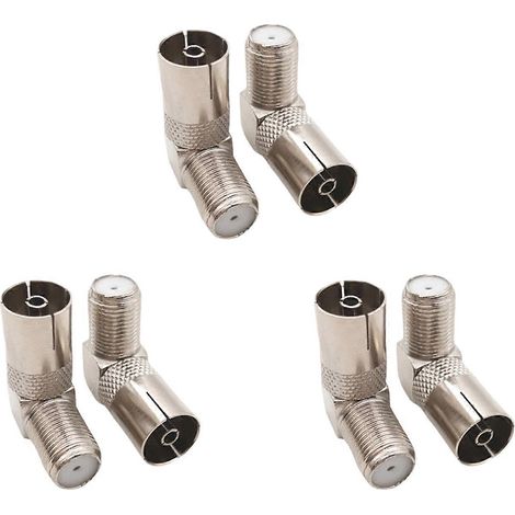 Adaptateur coudé femelle-mâle de type F en alliage, connexion filetée sécurisée, compatible avec les récepteurs de télévision numérique, disponible en plusieurs couleurs. (1/5)