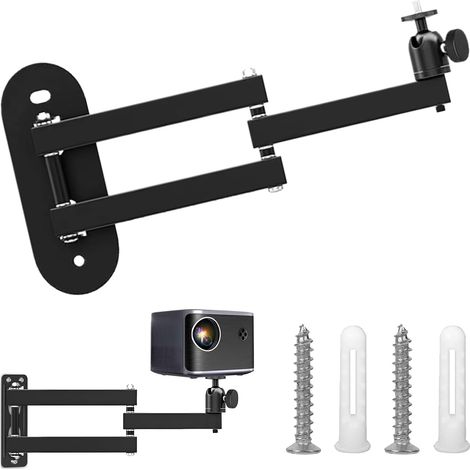 40cm Support de Projecteur Réglable Rotation à 360°, Support Mural pour Projecteur, Support Videoprojecteur Mural, avec Interface Filetée 1/4 Pouce, pour Home Cinéma, Bureau, Salle de Jeux (1/5)