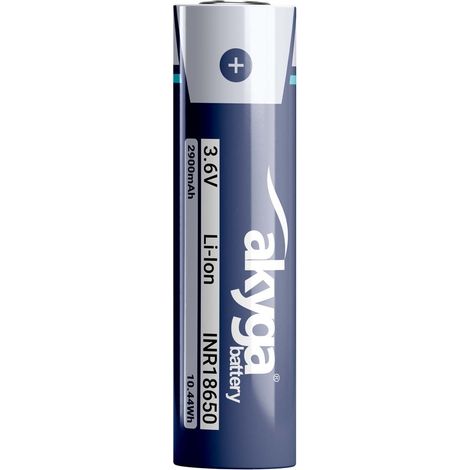 Batería de iones de litio INR18650 Akyga AKY2173 3.6V / 2900mAh (1/2)