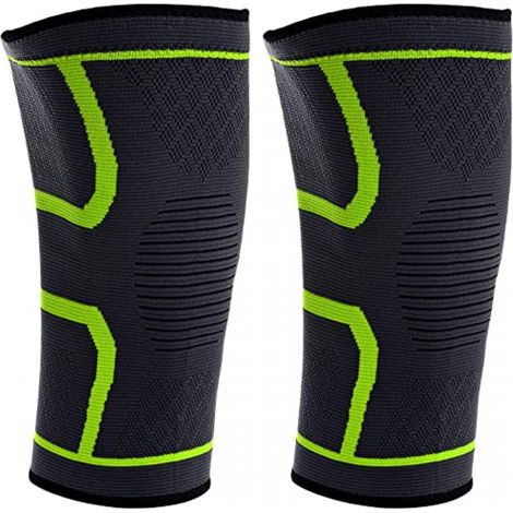 Genouillères, 1 paire de manchons de compression antidérapants pour le soutien des genoux lors de l'entraînement à la course à pied, au cyclisme, au basketball et au volleyball. (1/5)