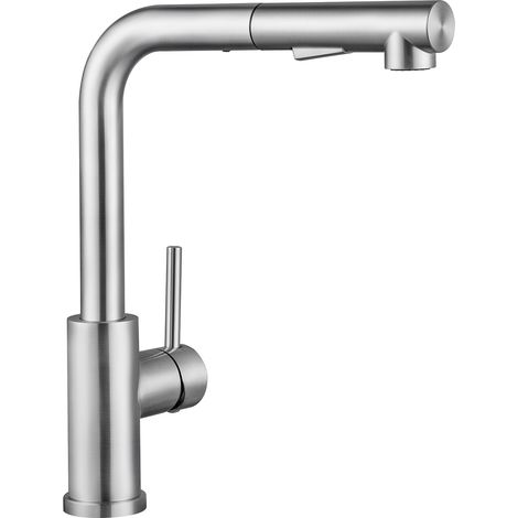 X203S Robinet Cuisine Douchette, Mitigeur Cuisine avec Douchette Extractible, Robinet Evier de Cuisine Rotatif 360°, Mitigeur avec Amovible, Robinetterie Cuisine Inox Brossé (1/5)