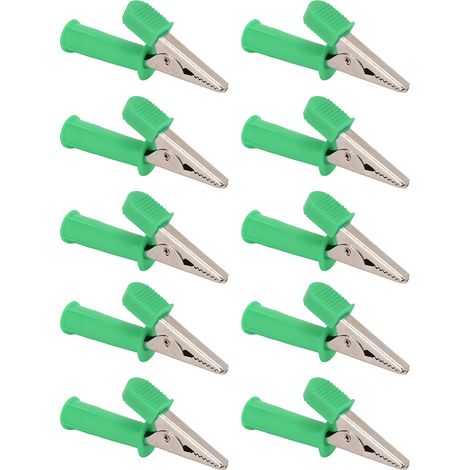 10 Pinces Crocodile Isolées 5mm en Cuivre Pur avec Connecteur 4mm pour Tests Électriques et Câblage (1/5)