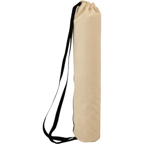 Sac de transport en toile jaune pour tapis de yoga avec large fermeture éclair et cordon de serrage, bandoulière réglable pour gym, fitness, voyage 15 x 75 cm (1/5)