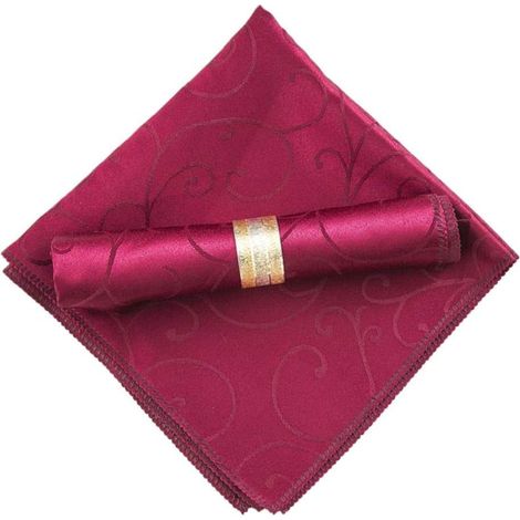 4 Pièces Serviette Tissu Décoration Table à Manger Bordeaux A (1/5)