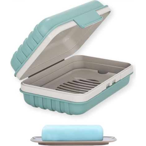 Soap dish - 1 soap box for shower, travel with lid for gym, camping, travel, waterproof blue