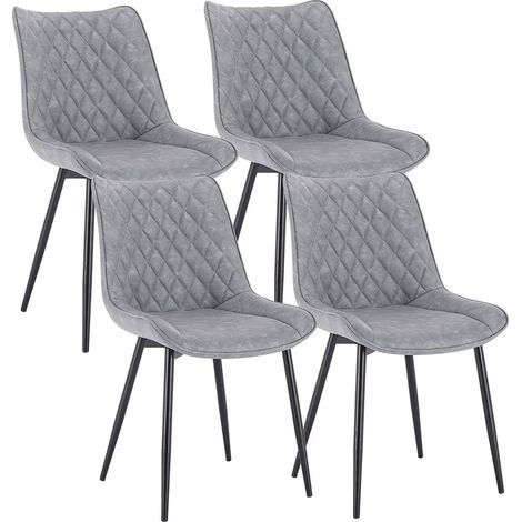 WOLTU 4 pcs dining chairs Kitchen Counter chairs Lounge Leisure Living Room Grey