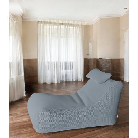 Dmora - Puf hck, Sillón multiusos, Puf, Puf reposapiés, Made in Italy, 70x120 h65 cm, Gris claro (1/4)