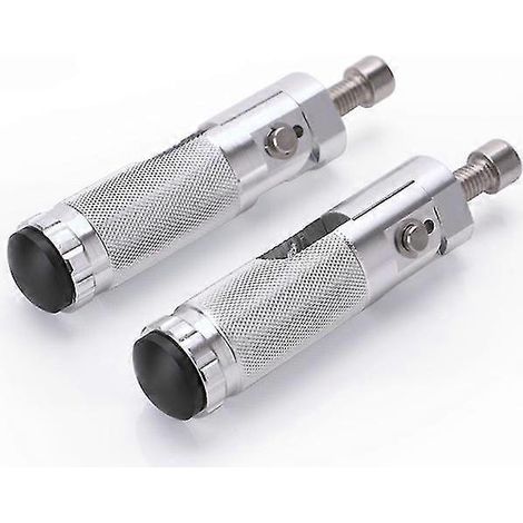 Motorrad-Fußrasten, CNC-gefrästes Aluminium, universell klappbar, Premium-Hinterrad-Fußrasten, Silber (1/5)