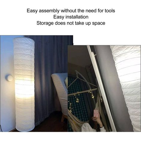 Abat-jour Papier de Riz pour Lampadaire 94cm/37inch Protecteur Anti-Poussière Design Minimaliste (1/5)