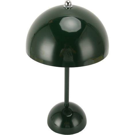 Lampe de table Champignon LED 1800mAh, 3 modes d'éclairage, USB-C, variateur sans paliers, tactile, petite lampe de chevet verte foncée pour maison et bureau (1/5)