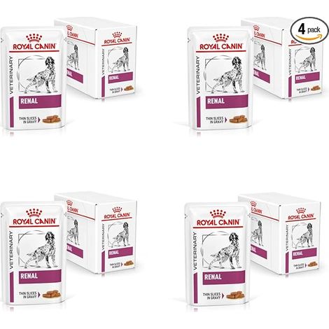 Veterinary Renal Pack de 4 4 x 12 x 100 g Nourriture Humide pour Chiens Peut Aider à Traiter Les Maladies rénales chez Les Chiens Nourriture Humide en Sauce (1/5)
