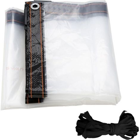 Tarp Waterproof Transparent with Oeillets 3x2M Material PVC Foldable Outdoor Waterproof, Tear-resistant and Coupe-Vent Tarp (1/4)