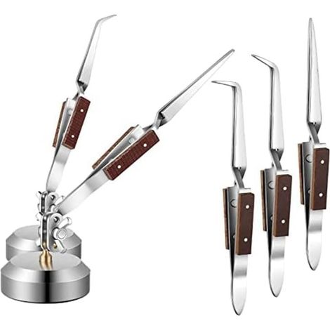 Ensemble de 5 Pincettes à Souder + Base Rotation à 360° pour la Fabrication de, le Soudage, la Réparation (1/5)