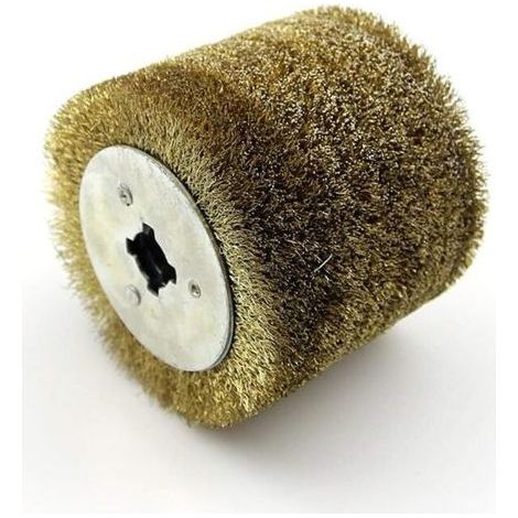 ALLIANDIS Brosse Nylon Circulaire,Brosse Nylon Abrasifs Brosse métallique 1pcs en Acier Inoxydable Roue for Bois Laque de Polissage et Meule d'ébarbage,120120110mm (Grit : Coarse 0.3mm wire) (1/4)