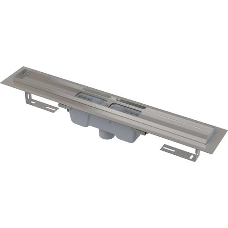 Alcadrain APZ1001 Goulotte de douche avec rebord pour la grille perforée, évacuation verticale 1150 mm (1/3)