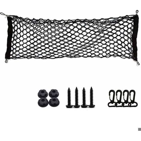 Red de almacenamiento para coche - Doble capa - 110x40 cm - Negra - Gran capacidad - Fácil de instalar