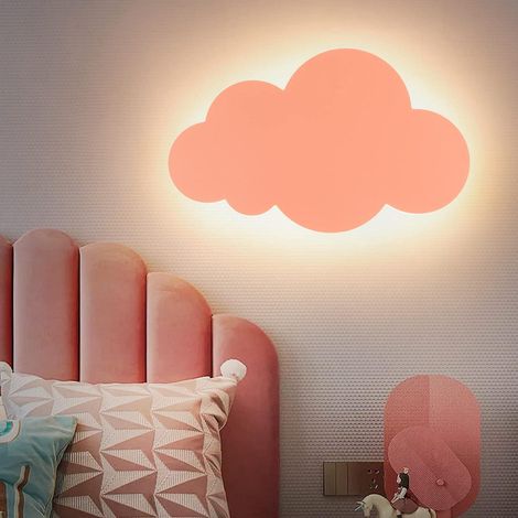 Applique murale LED intégrée Rose Poudré, Abat-jour en Acrylique Moderne, Lumière Douce pour Chambre Enfant, Éclairage Mural Design Compact (1/5)