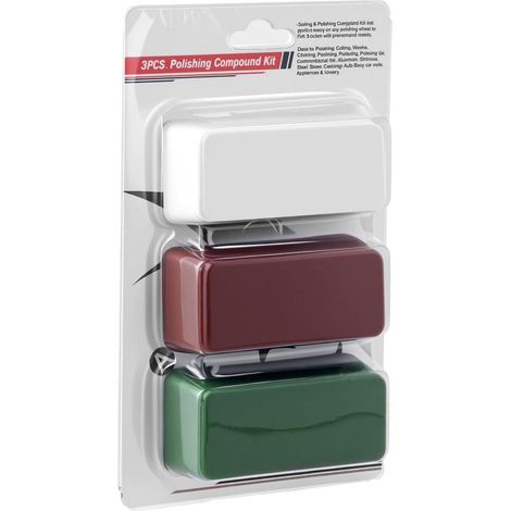 ® 3X 112g Polierpaste für Hochglanz, enthält Braun (grob), Weiß (mittel) und Grün (fein) (1/5)