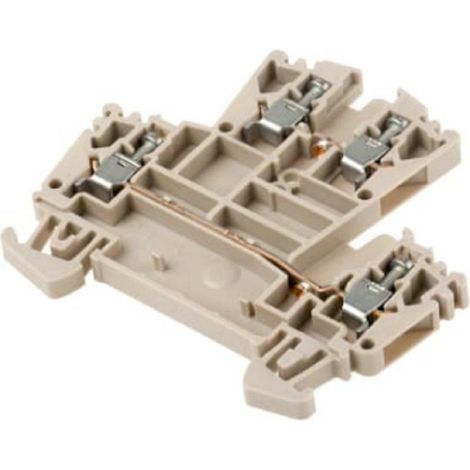 Morsetto passante, Morsetto componibile a due piani, Collegamento a vite, 2.5 mm², 400 V, 24 A, Beige scuro