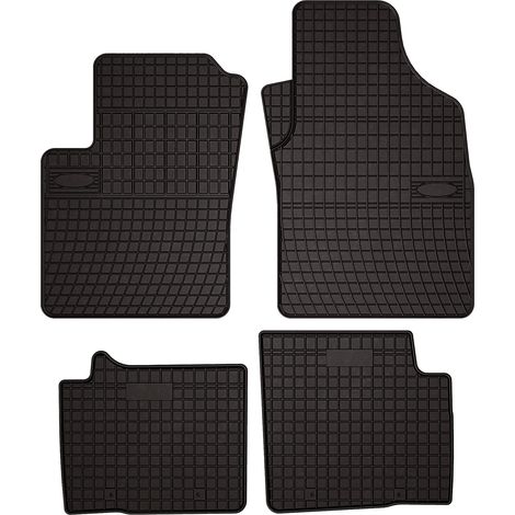 Tapis de sol en caoutchouc pour : Fiat 500 Hybrid (2020-) - noirs, sur mesure (1/5)