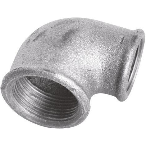 COUDE REDUIT FONTE GALVANISEE PETIT RAYON 90° DOUBLE FEMELLE N° 90R
