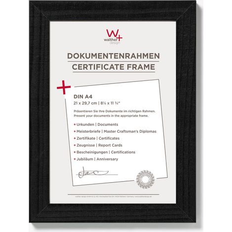 Cadre photo noir 21 x 29,7 cm (DIN A4) Home Cadre en bois HO130B (1/5)