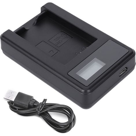 Chargeur de Bureau USB Intelligent avec Affichage LCD pour Batterie d'Appareil Photo Canon EOS 100D, M, M2, M10 - Support Unique (1/5)