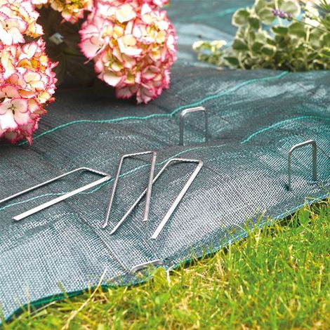 Graffetta per pacciamatura Fixsol in metallo 14x4x14cm X10 - Nortene