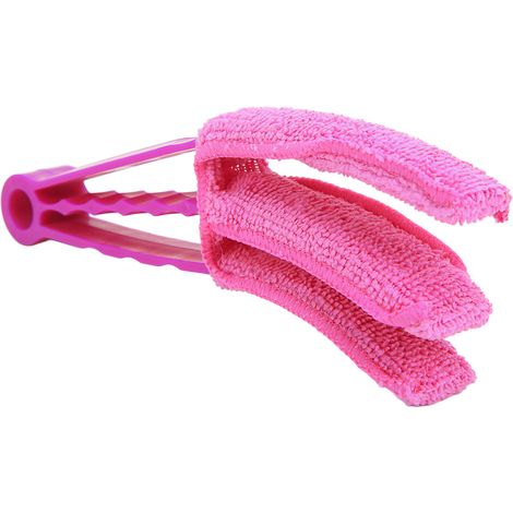 Chiffon de nettoyage multifonctionnel en microfibre pour grilles d'aération de voiture, idéal pour les fenêtres, les stores, les volets et les ventilateurs (rouge rose). (1/5)