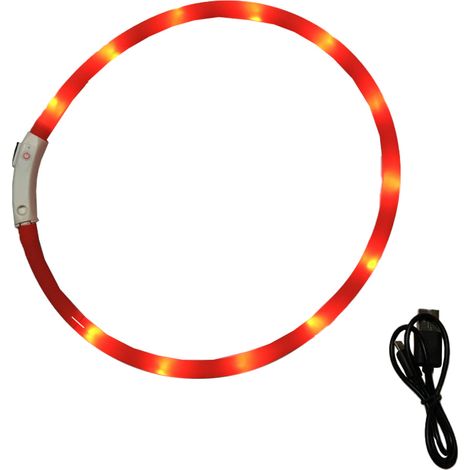 Collier Lumineux Pour Chien - Collier Rétractable Rechargeable LED - Pour Chiens Petit Moyen Grand - 1 Pièce (1/5)