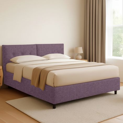 Letto Matrimoniale Derby, Sfoderabile, Contenitore Made in Italy, Viola Lilla (1/5)